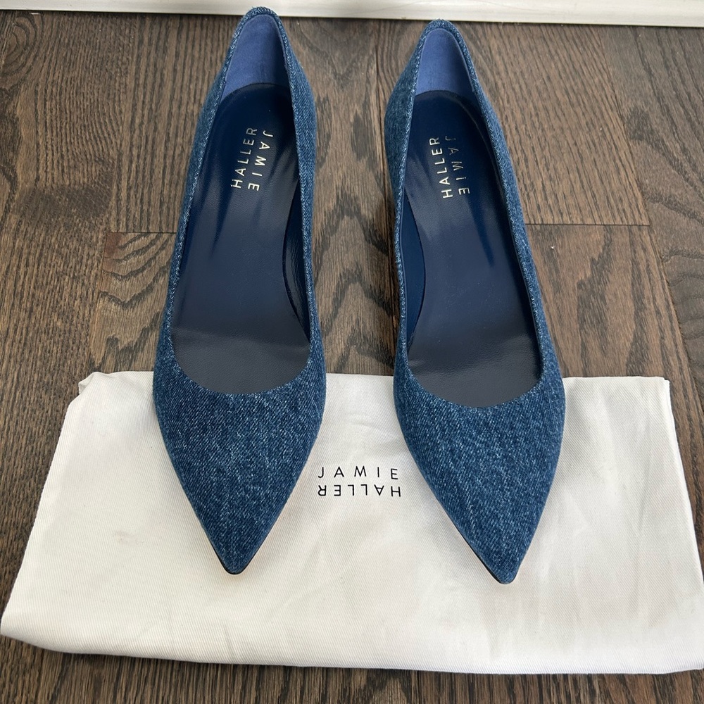 Jamie Haller Blue Denim Kitten Heels Size 39